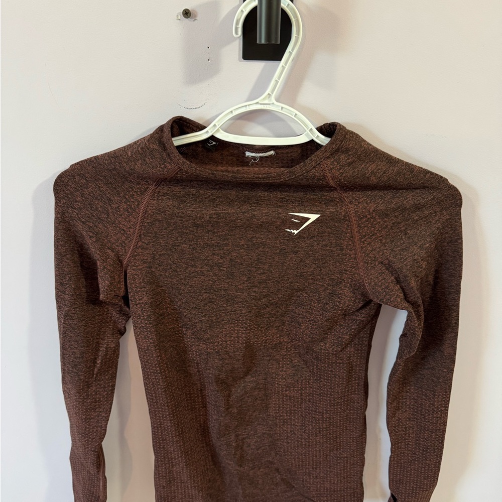 Gymshark Maroon Long Sleeve Athletic Top